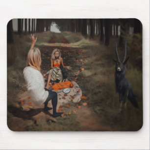 Psychic Reader Medium Witchy Dark Occult AI Art Mouse Pad