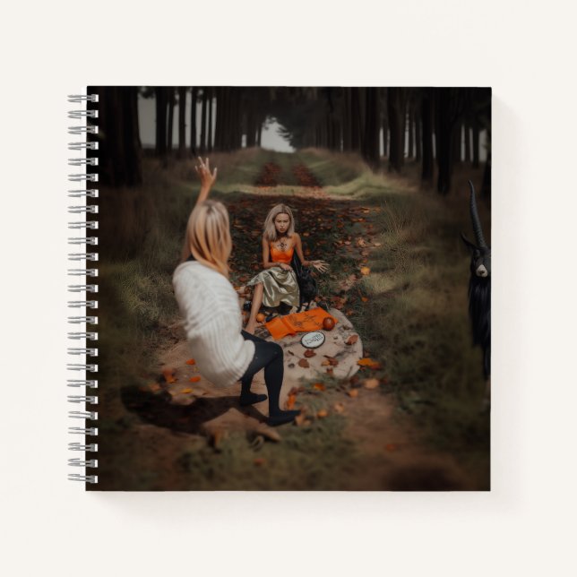 Psychic Reader Medium Witchy Dark Occult AI Art Notebook (Front)