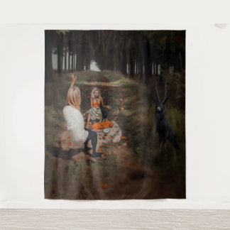 Psychic Reader Medium Witchy Dark Occult AI Art Tapestry