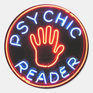Psychic Reader Neon Sign Classic Round Sticker