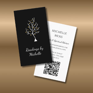 Psychic Spiritual Advisor Tree of Life Black  Business Card
