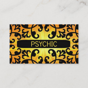 Psychic Sunshine Damask Business Card