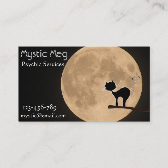 Psychic, tarot, fortune teller new age services business card (Front)