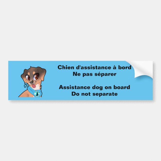 Psy'chien Assistance Dog Bumper Sticker (Front)