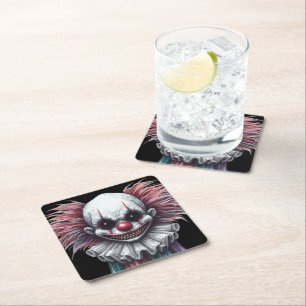 Psycho Clown  Square Paper Coaster