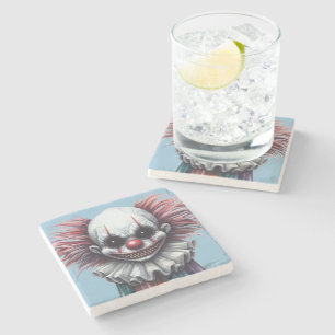 Psycho Clown  Stone Coaster