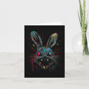 Psycho Crazy Paint Bunny Horror Card