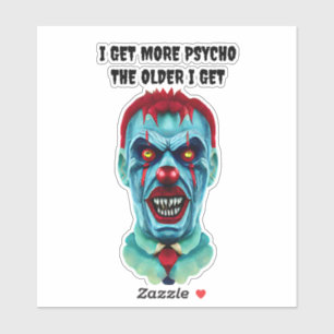 Psycho Creepy Killer Zombie Clown Horror Art   