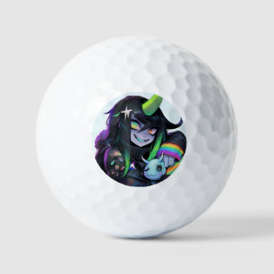 Psycho Cute Monster Anime Girl Golf Balls