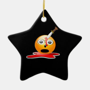 psycho emoji ceramic ornament