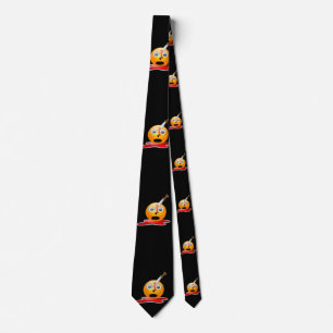 psycho emoji mens halloween neck tie