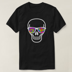 Psycho-eyed Geek Skull T-Shirt