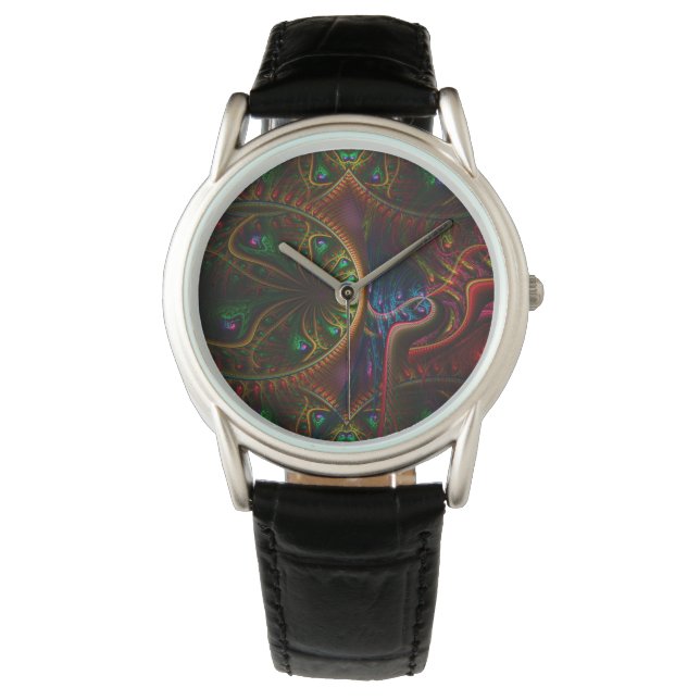 Psycho Gears Flame Fractal Art Watch (Front)