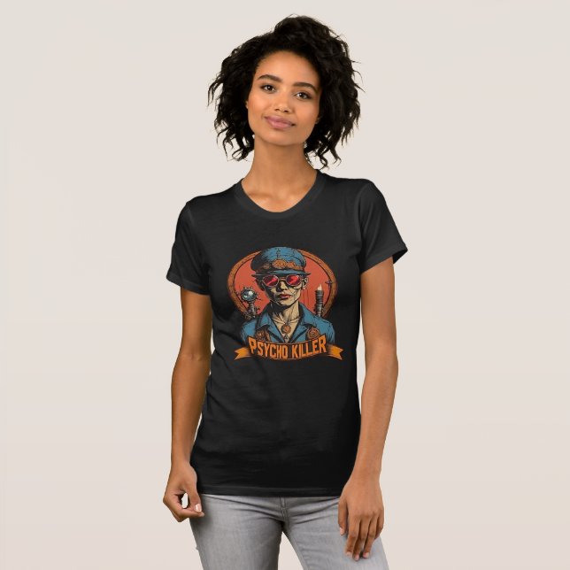 Psycho Killer - Retro Comic Art Steampunk T-Shirt (Front Full)