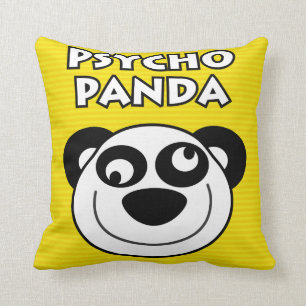 Psycho Panda Throw Pillow