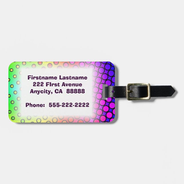 Psycho Rainbow Luggage Tag (Front Horizontal)