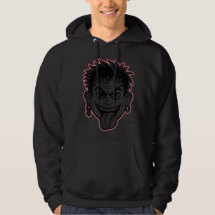 Psycho Rebel Face – Wild Cartoon Expression Hoodie