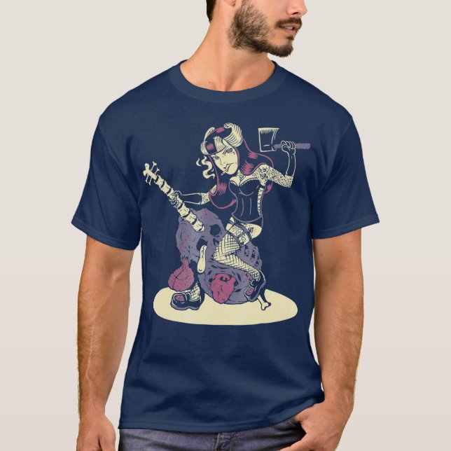 Psychobilly Horror Punk Rock  HR Sexy Pin T-Shirt (Front)
