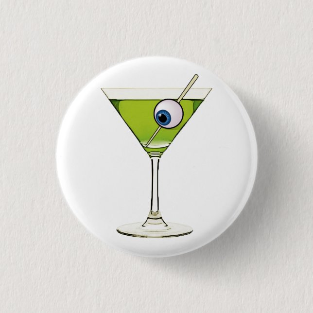 Psychobilly Martini 1 Inch Round Button (Front)
