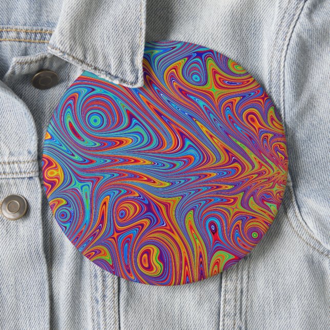 psychodelic textures 6 inch round button (In Situ)