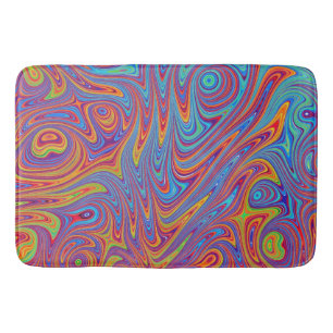 psychodelic textures bath mat