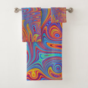 psychodelic textures bath towel set