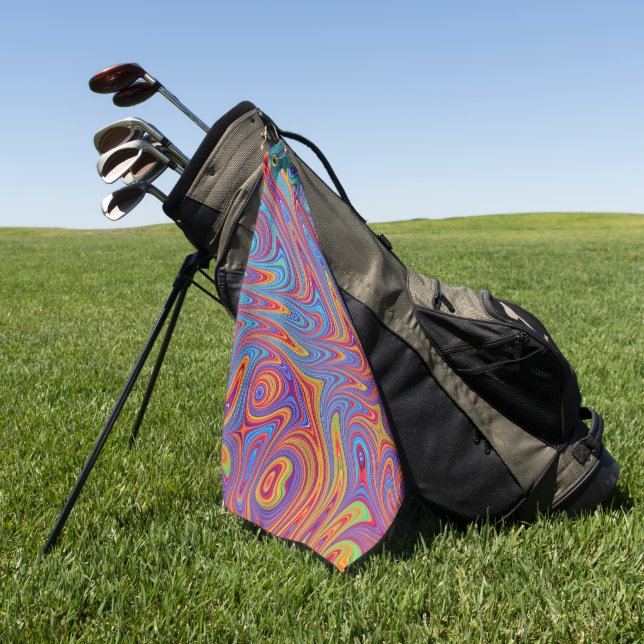 psychodelic textures golf towel (Green)