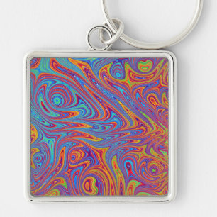 psychodelic textures keychain