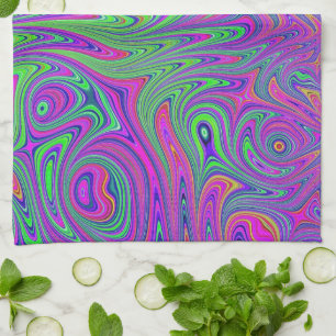 psychodelic textures kitchen towel