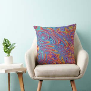 psychodelic textures throw pillow