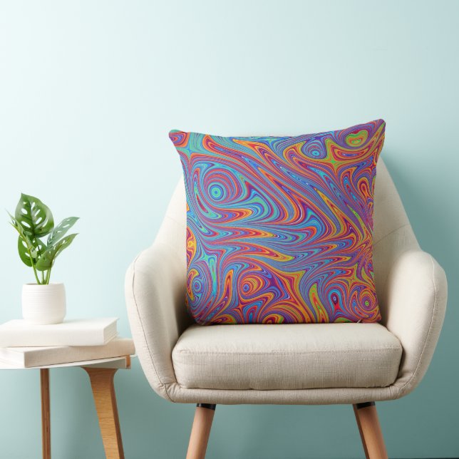 psychodelic textures throw pillow (Chair)