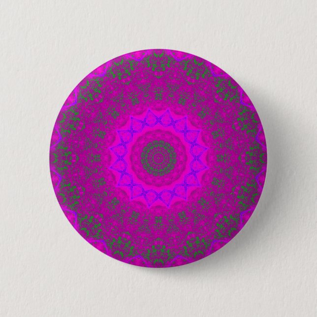 Psychokinesis Purple Abstract Mandala Button (Front)