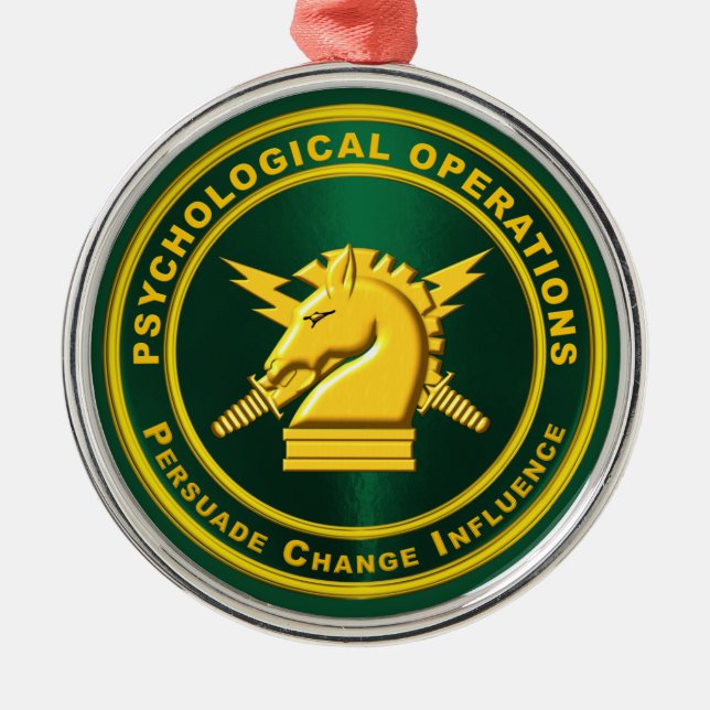 PSYCHOLOGICAL OPERATIONS PSYOPS METAL ORNAMENT (Front)