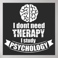 Psychologie Étudiant Drôle Citation Poster