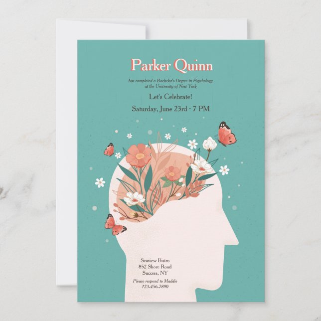Psychologie Graduation Invitation (Devant)