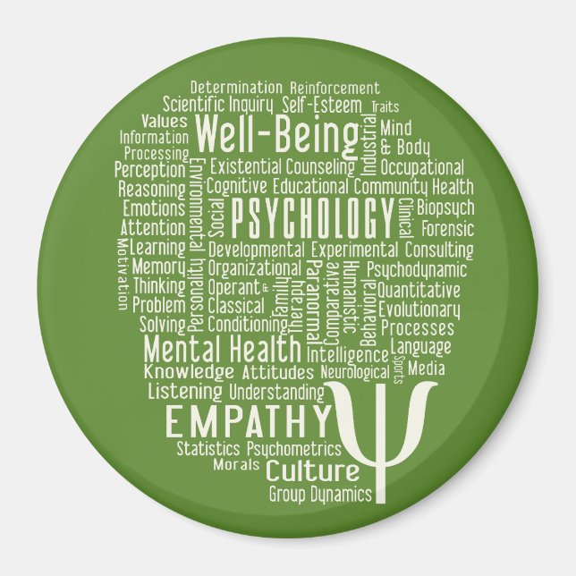 PSYCHOLOGIE Word Cloud personnalisable aimant coul (Devant)