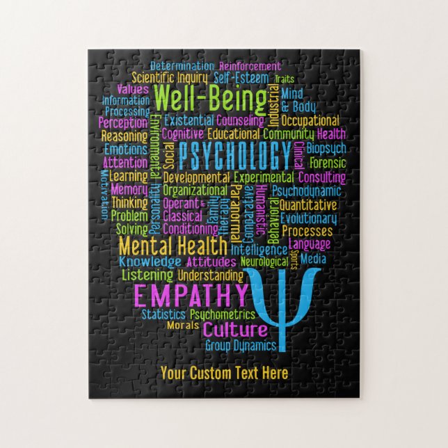 PSYCHOLOGIE Word Cloud puzzle personnalisé (Vertical)