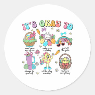 Psychologist Bunny Easter Day Classic Round Sticker