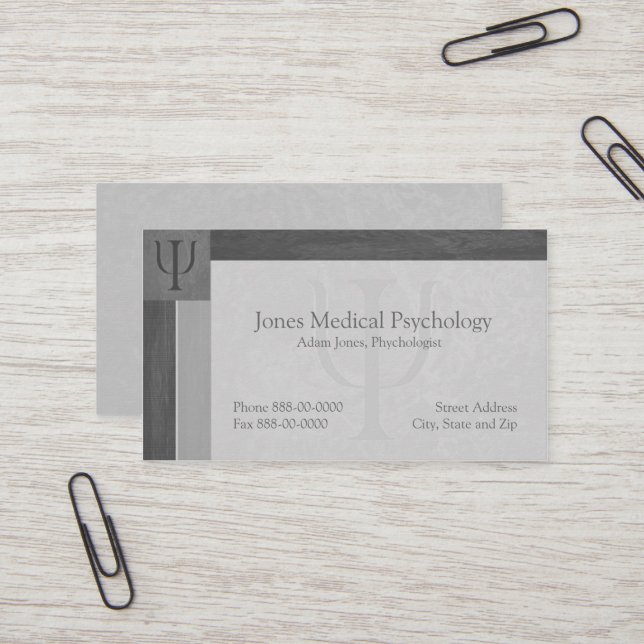 Psychologist Business Card (Front/Back In Situ)