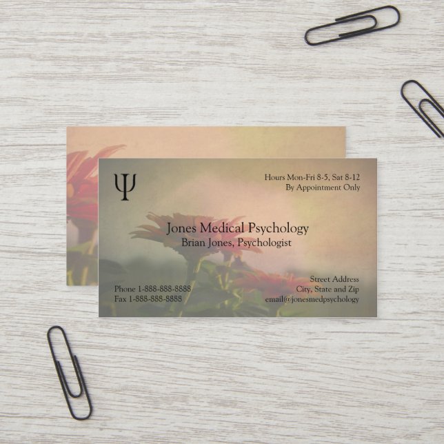 Psychologist Business Card (Front/Back In Situ)