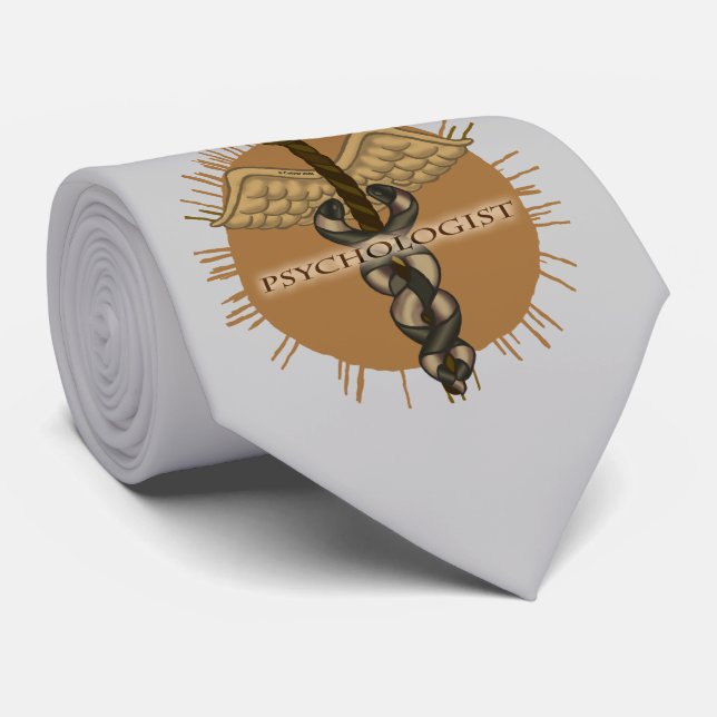 Psychologist Caduceus Tie (Rolled)