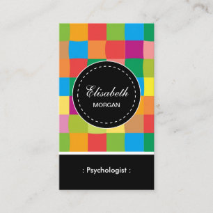 Psychologist- Colourful Sqaure Pattern Business Card