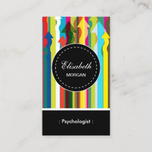 Psychologist- Colourful Stripes Pattern Business Card