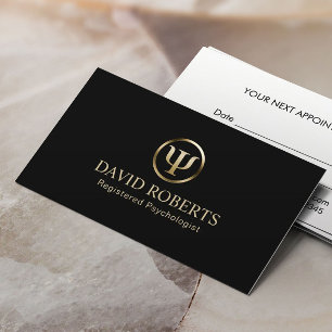 Psychologist Counsellor Black & Gold Appointment Card