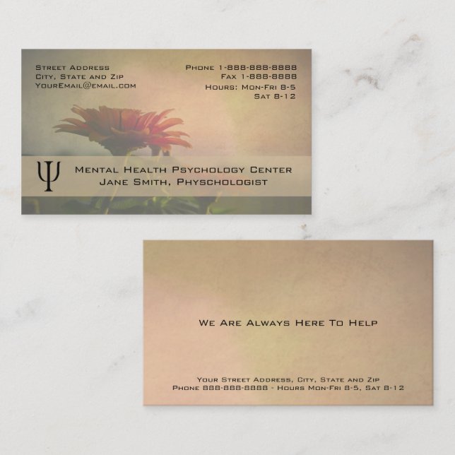 Psychologist Counsellor Business Business Card (Front/Back)