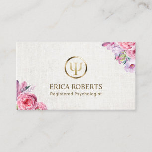 Psychologist Counsellor Elegant Floral Appointment Card