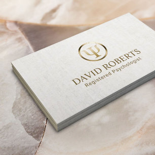 Psychologist Counsellor Elegant Linen Appointment Card