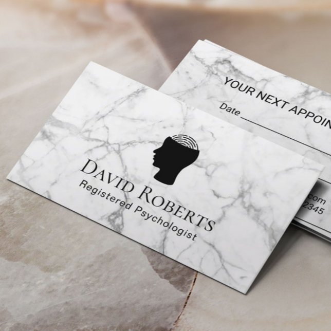 Psychologist Counsellor Marble Appointment Card (Creator Uploaded)