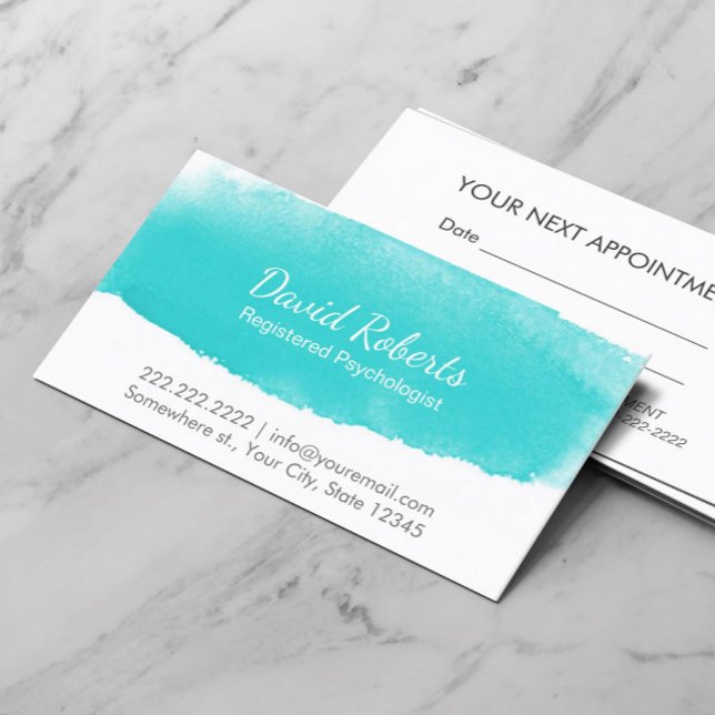 Psychologist Counsellor Watercolor Appointment Card (Creator Uploaded)
