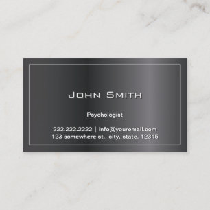 Psychologist Dark Metal Frame Appointment Card